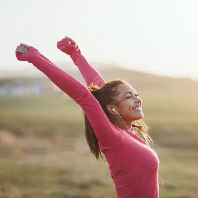 Woman cheering